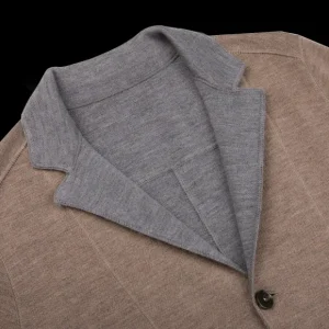 Maurizio Baldassari Outerwear | Taupe Grey Knitted Wool Reversible Swacket