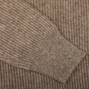 Altea Knitwear | Taupe Melange Wool Cashmere Ls Polo