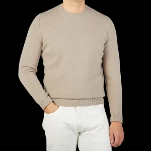 Filippo de Laurentiis Sweaters | Taupe Wool Cashmere Crewneck Sweater