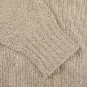 Filippo de Laurentiis Knitwear | Taupe Wool Cashmere Crewneck Sweater