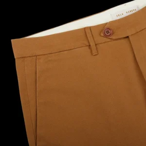 Tela Genova Trousers | Tobacco Brown Cotton Stretch Chinos