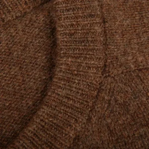 Alan Paine Knitwear | Tobacco Brown Lambswool Crew Neck