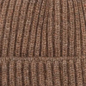 William Lockie Beanies | Tobacco Geelong Lambswool Ribbed Beanie