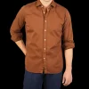 Tintoria Mattei Shirts | Tobacco Overdyed Cotton Poplin Shirt