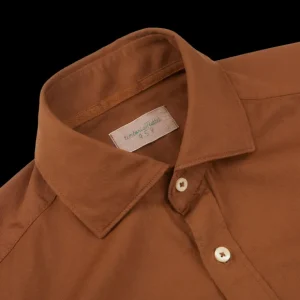 Tintoria Mattei Shirts | Tobacco Overdyed Cotton Poplin Shirt