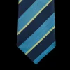 Dreaming Of Monday Ties | Turquoise Regimental 7-Fold Wool Tie