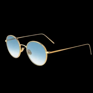 The Bespoke Dudes Sunglasses | Ulster 24K Gold Gradient Blue Lenses 50Mm