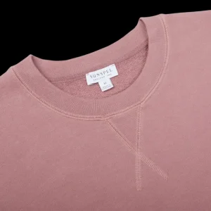 Sunspel Knitwear | Vintage Pink Cotton Loopback Sweatshirt
