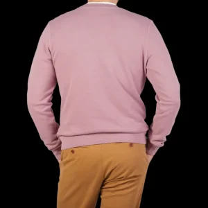 Sunspel Knitwear | Vintage Pink Cotton Loopback Sweatshirt