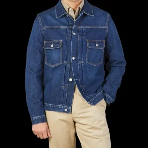 Tela Genova Outerwear | Washed Blue Cotton Selvedge Denim Jacket