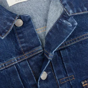 Tela Genova Coats & Jackets | Washed Blue Cotton Selvedge Denim Jacket