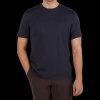 Fedeli T-Shirts | Washed Blue Organic Cotton Jersey T-Shirt