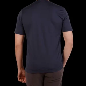 Fedeli T-Shirts | Washed Blue Organic Cotton Jersey T-Shirt