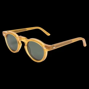 The Bespoke Dudes Sunglasses | Welt Yellow With Bottle Green Lenses 46Mm