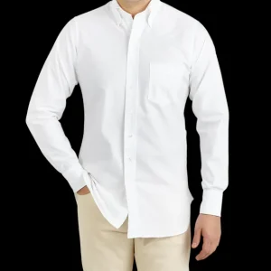 Drake's Shirts | White Classic Cotton Oxford Bd Shirt