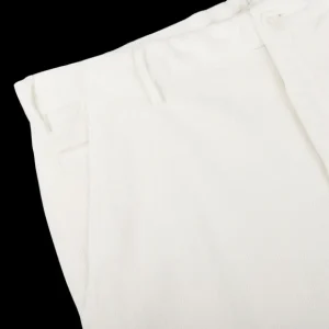 Incotex Trousers | White Cotton Corduroy Comfort Chinos