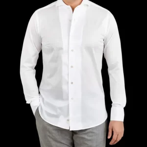 Canali Shirts | White Cotton Jersey Casual Shirt