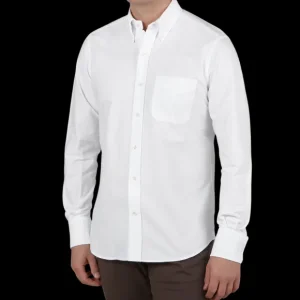 Glanshirt Shirts | White Cotton Oxford Bd Regular Shirt