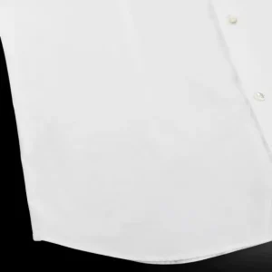 Glanshirt Shirts | White Cotton Oxford Cut-Away Slim Shirt