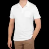 Sunspel Polo Shirts | White Cotton Riviera Polo Shirt