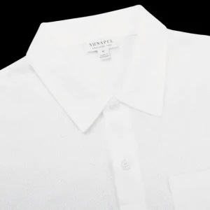 Sunspel Shirts | White Cotton Riviera Polo Shirt