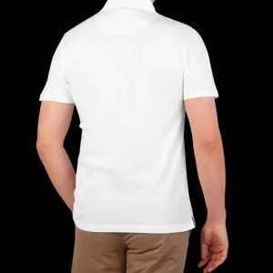 Sunspel Polo Shirts | White Cotton Riviera Polo Shirt
