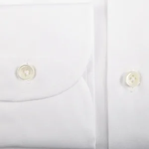 Mazzarelli Shirts | White Cotton Twill Cutaway Slim Shirt