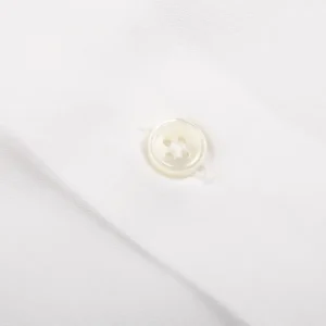 Mazzarelli Shirts | White Cotton Twill Cutaway Slim Shirt