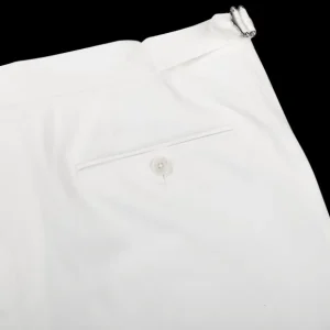 De Petrillo Trousers | White Cotton Twill Modello B Trousers