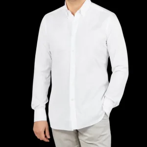 Xacus Shirts | White Fine Cotton Oxford Bd Shirt