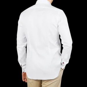 Xacus Shirts | White Fine Cotton Oxford Cut-Away Shirt