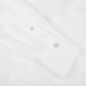 Finamore Shirts | White Fine Cotton Twill Cut-Away Shirt