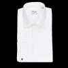 Stenströms Shirts | White Fitted Body Fly Front Tuxedo Shirt