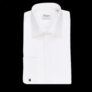 Stenströms Shirts | White Fitted Body Fly Front Tuxedo Shirt