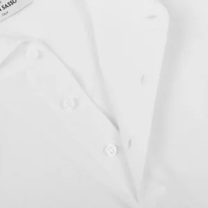 Gran Sasso Shirts | White Fresh Cotton Mesh Polo Shirt