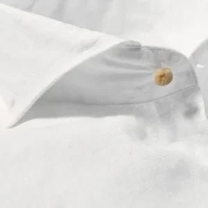 Stenströms Shirts | White Linen Cutaway Fitted Body Shirt