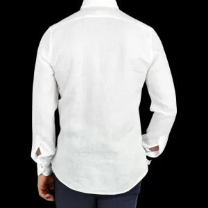 Stenströms Shirts | White Linen Cutaway Fitted Body Shirt