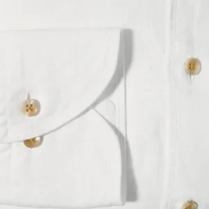 Stenströms Shirts | White Linen Cutaway Fitted Body Shirt