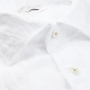 Stenströms Shirts | White Linen Cutaway Slimline Shirt