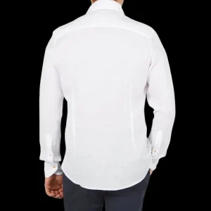 Stenströms Shirts | White Linen Cutaway Slimline Shirt