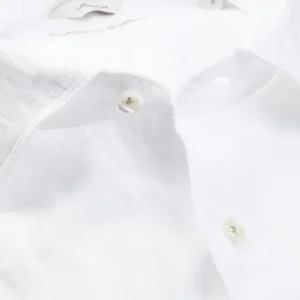 Stenströms Shirts | White Linen Cutaway Slimline Shirt