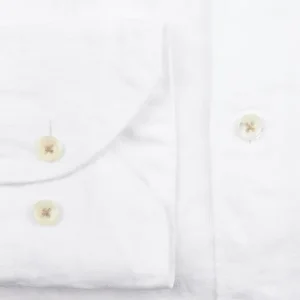 Stenströms Shirts | White Linen Cutaway Slimline Shirt