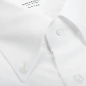 Mazzarelli Shirts | White Royal Oxford Bd Regular Shirt