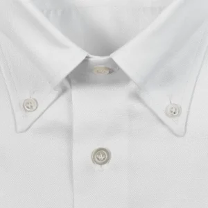 Mazzarelli Shirts | White Royal Oxford Button Down Slim Shirt