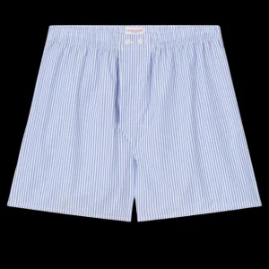 Derek Rose Underwear | White Striped Cotton Classic Fit Boxers