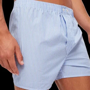 Derek Rose Underwear | White Striped Cotton Classic Fit Boxers