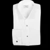 Stenströms Shirts | White Textured Cotton Slimline Tuxedo Shirt