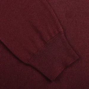 Gran Sasso Knitwear | Wine Melange Extra Fine Merino Roll Neck