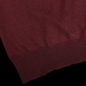 Gran Sasso Knitwear | Wine Melange Extra Fine Merino Roll Neck