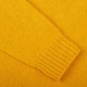 Drumohr Knitwear | Yellow Brushed Lambswool Crew Neck Sweater